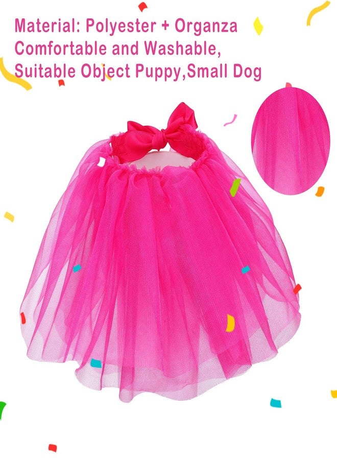 Telooco Dog Tutu Rose Red Tutu for Dogs, Dog Tutus for Small Dogs,Suitable for Small and Medium-Sized Pets, Suitable for Birthday Parties, Wedding Photo Props Costumes - Image 3